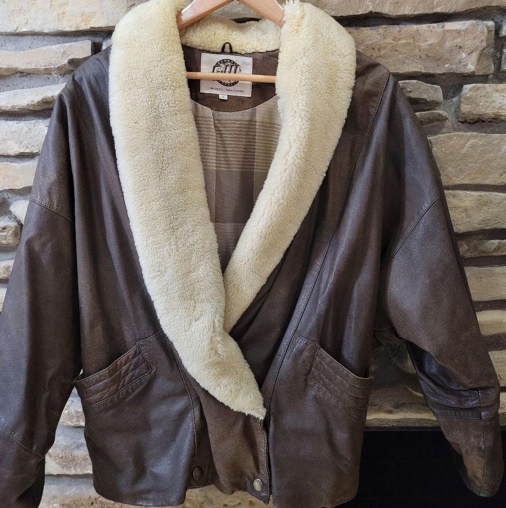 Leather bomber style jacket vintage